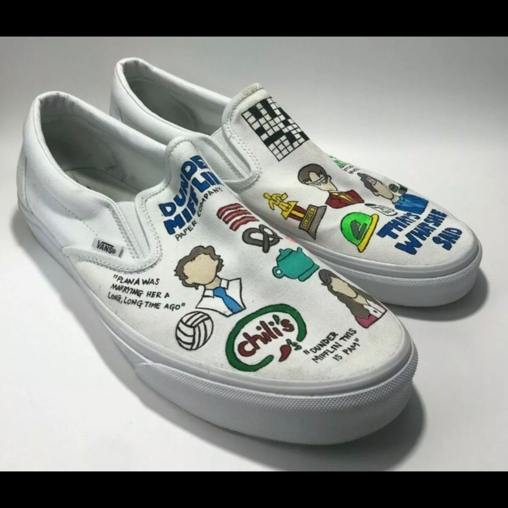 50% OFF VANS Custom “The Office” shoes SZ 13. Perfect for lovers of the show